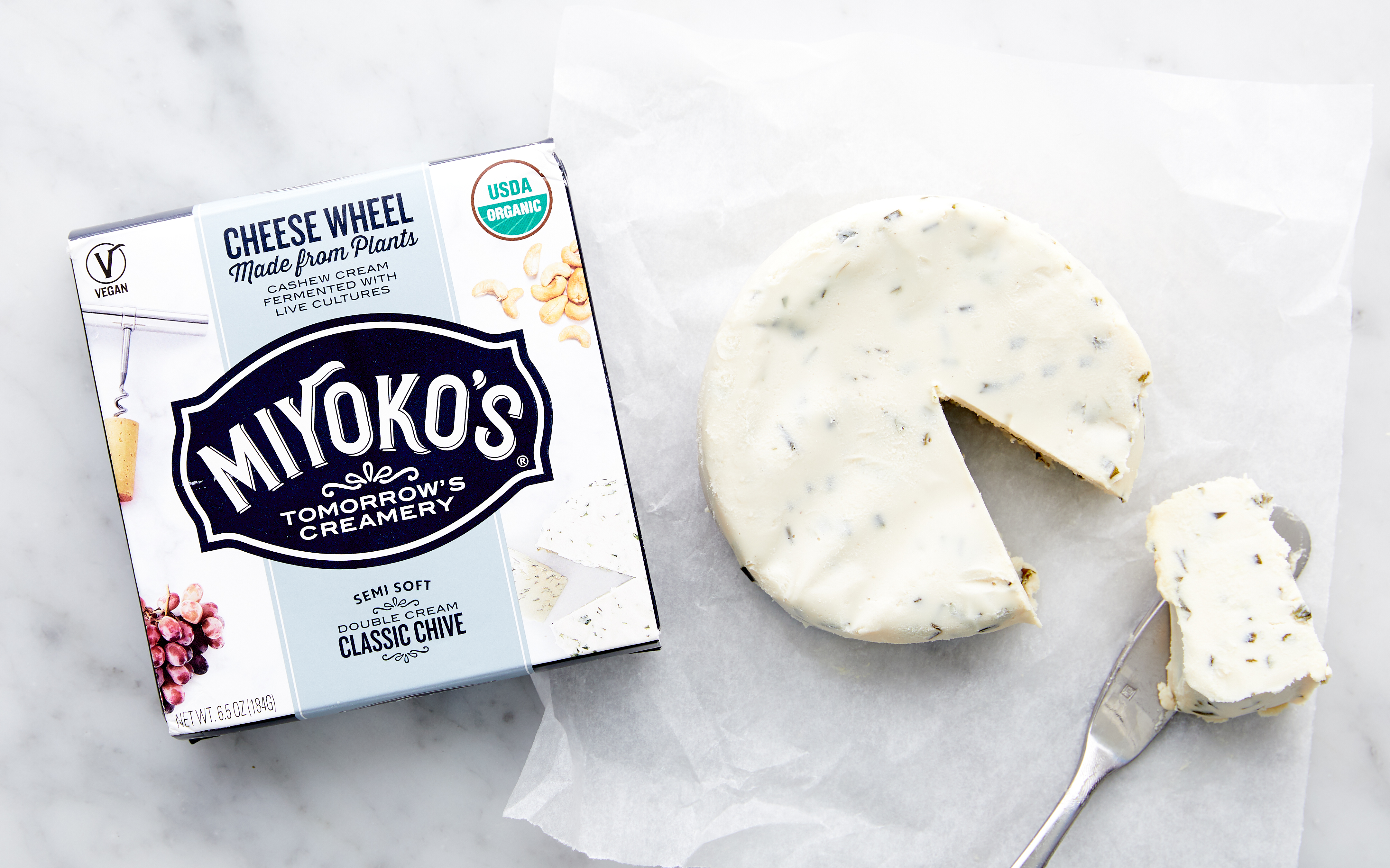 Classic Double Cream Chive Vegan Cheese Miyoko's Kitchen SF Bay